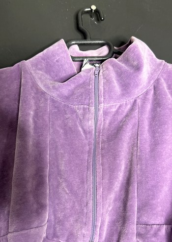 Mor Bağcıklı Yarım Fermuarlı Sweatshirt - Görsel 3