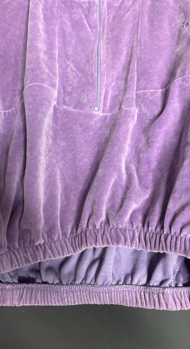 Mor Bağcıklı Yarım Fermuarlı Sweatshirt - Görsel 4