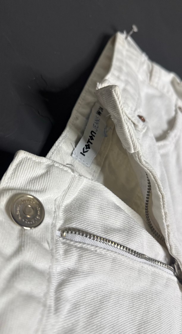 Kadın Beyaz Keten Mini Şort - Görsel 3