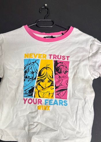 Pembe Baskılı Kız Tişörtü, Kısa Kollu - Görsel 2