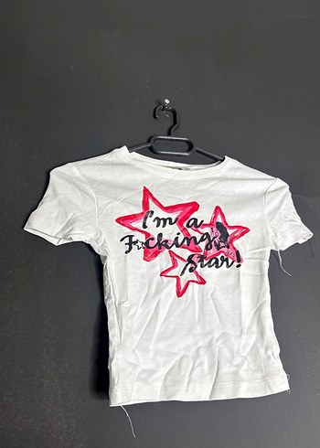 Beyaz Kız Çocuk Rock Punk Baskılı Tişört - Görsel 3