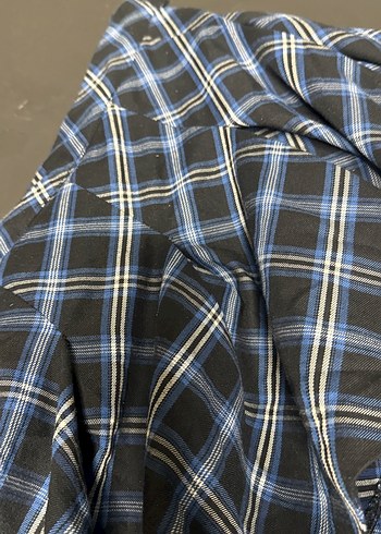 Lacivert Kareli Sokak Stili etek - Görsel 2