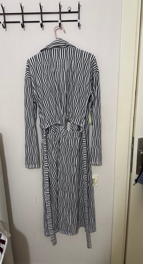 Zebra Desenli Kadın Uzun Kollu Elbise - Görsel 2