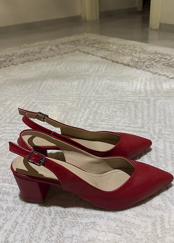 Klasik Kırmızı Stiletto Kadın Ayakkabı - Görsel 4
