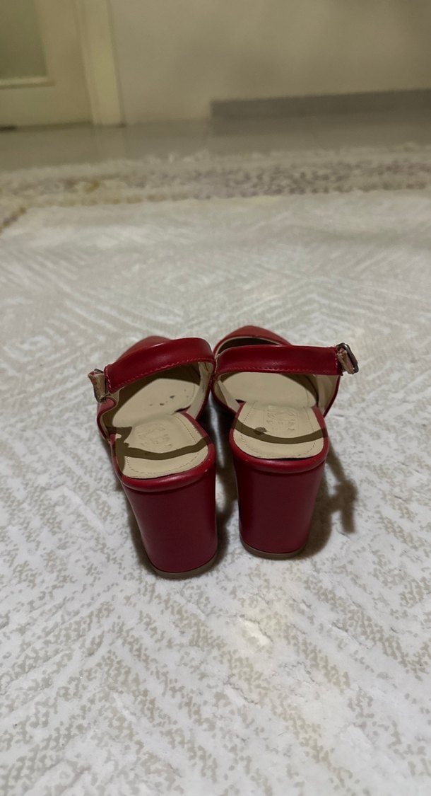 Klasik Kırmızı Stiletto Kadın Ayakkabı - Görsel 3