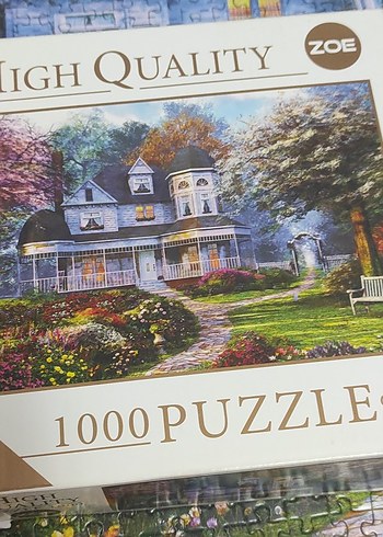 Bahçe ve Beyaz Ev Temalı Puzzle (1000 parça) - Görsel 3
