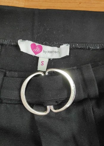 Kadın Siyah Kemerli Kumaş Pantolon - Görsel 3