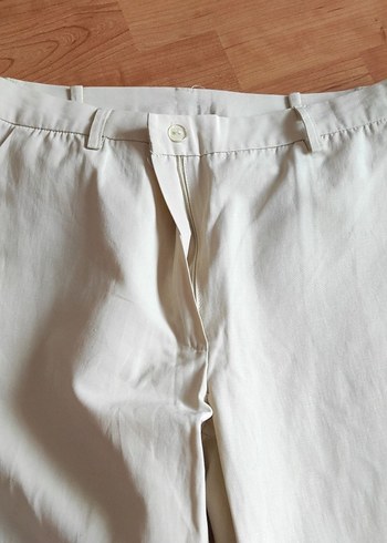 Bej Kadın Midi Kumaş Pantolon - Görsel 6