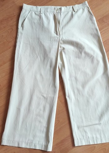 Bej Kadın Midi Kumaş Pantolon - Görsel 4