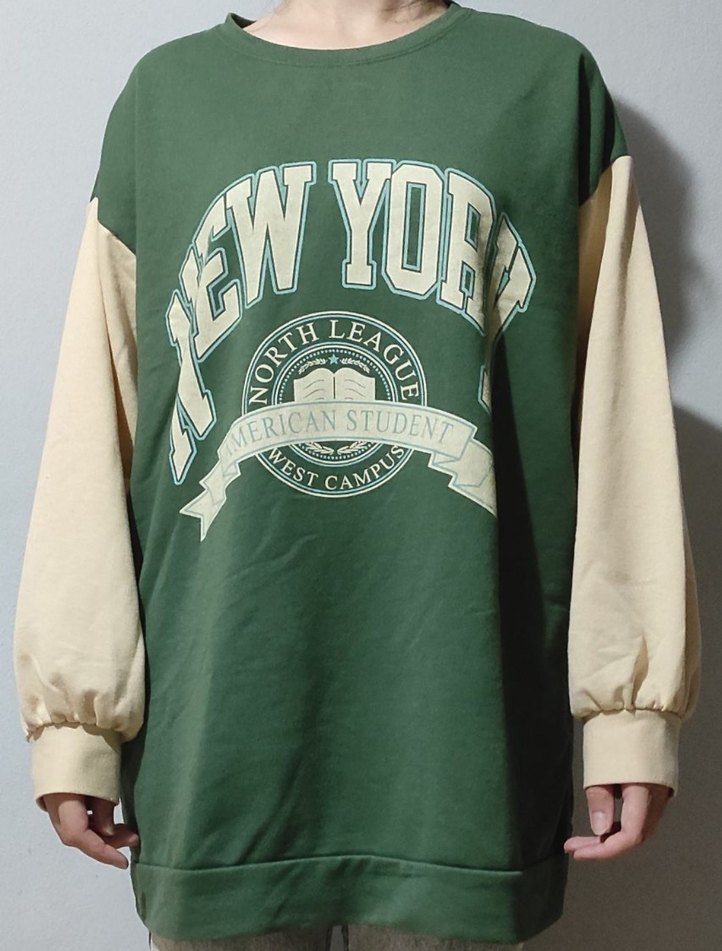 Püsküllü Yeşil Kadın Sweatshirt - Görsel 2