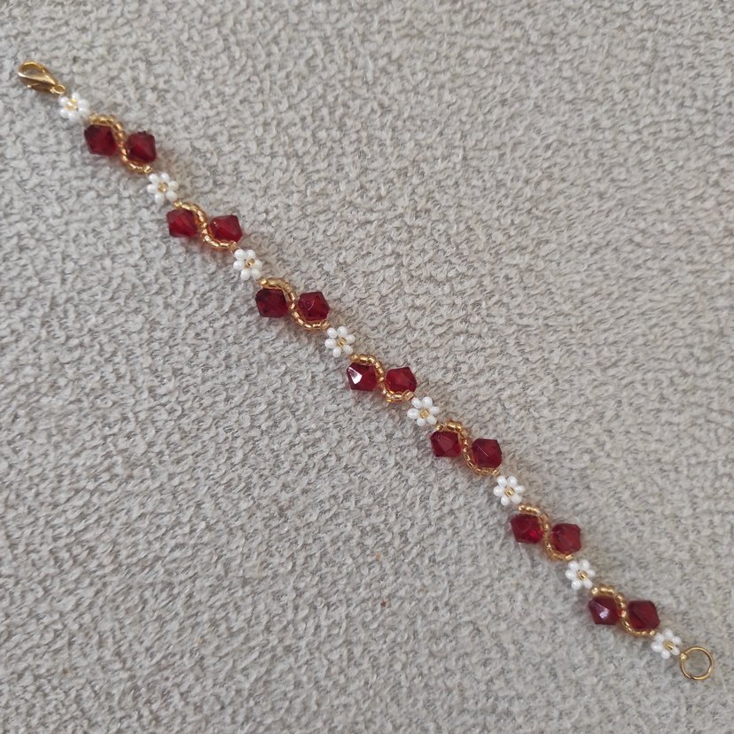 Kırmızı Boncuklu Bohem Bileklik - Görsel 2