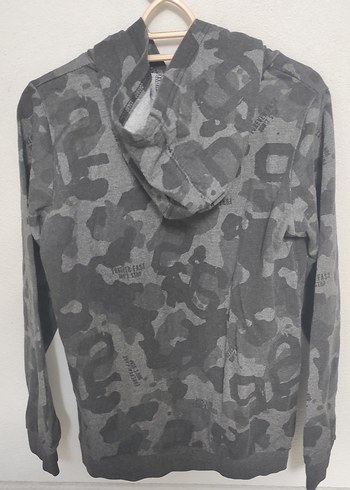 Erkek Kamuflaj Desenli Gri Sweatshirt - Görsel 3