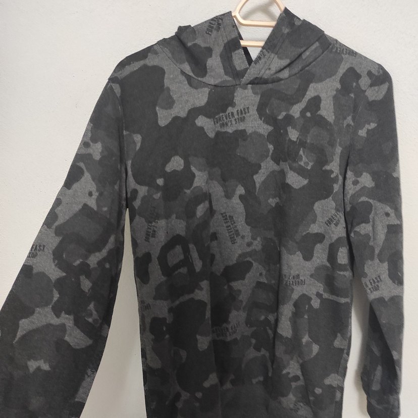 Erkek Kamuflaj Desenli Gri Sweatshirt - Görsel 2