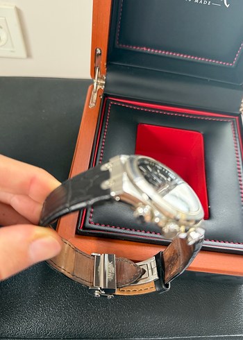 Jaguar Gri Erkek İş Saatı Deri Siyah - Görsel 4