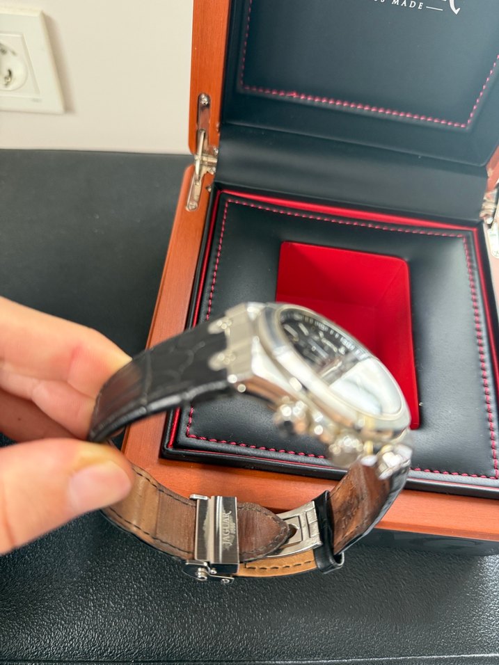 Jaguar Gri Erkek İş Saatı Deri Siyah - Görsel 4