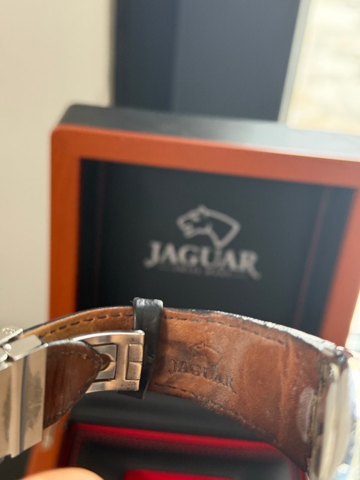 Jaguar Gri Erkek İş Saatı Deri Siyah - Görsel 5