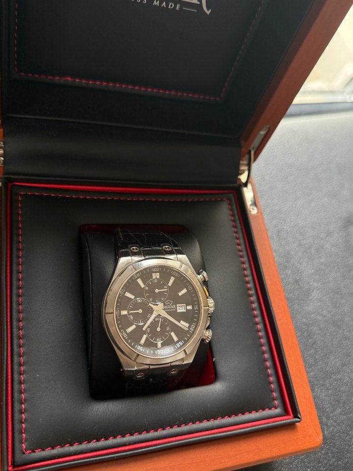 Jaguar Gri Erkek İş Saatı Deri Siyah - Görsel 2