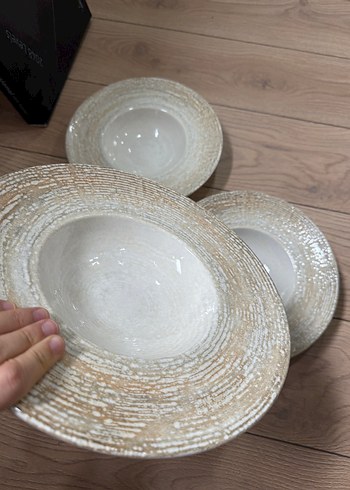 Bej Desenli Italyan Pasta / Makarna Tabağı PATERA modeli - Görsel 4