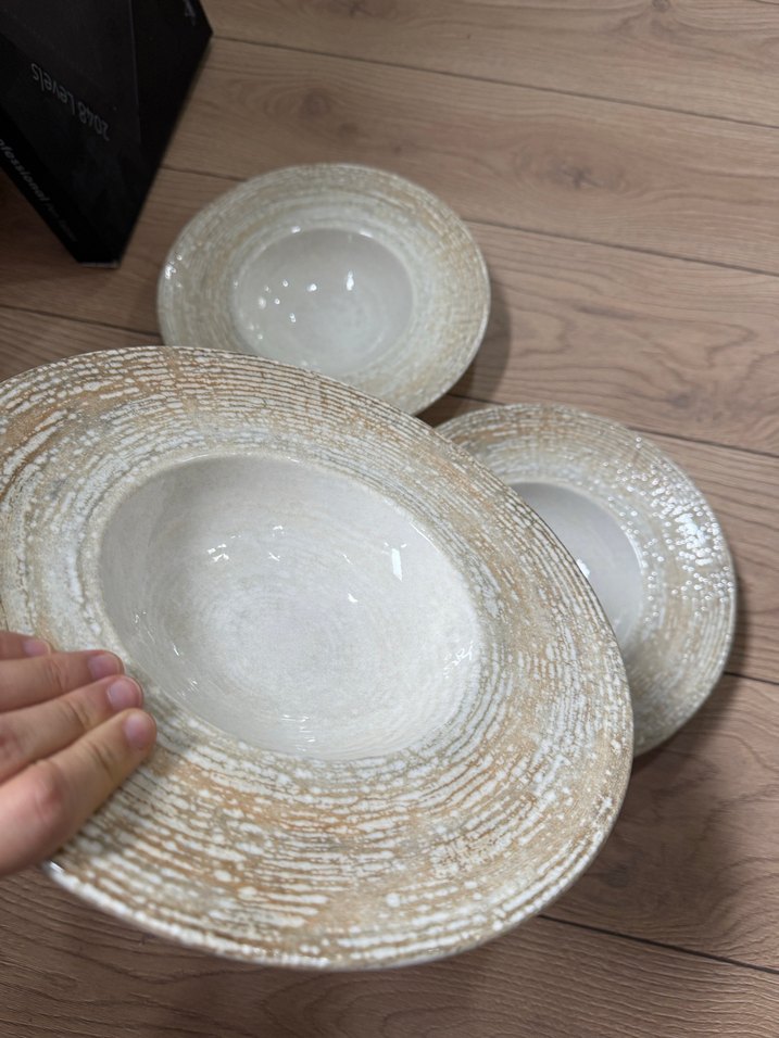 Bej Desenli Italyan Pasta / Makarna Tabağı PATERA modeli - Görsel 4