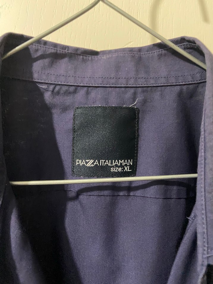 İtalyan Tarz Düğmeli Lacivert Kısa Kollu Erkek Gömlek - Görsel 2