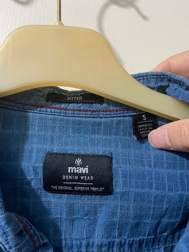 Erkek Mavi Denim Uzun Kollu Gömlek - Görsel 3