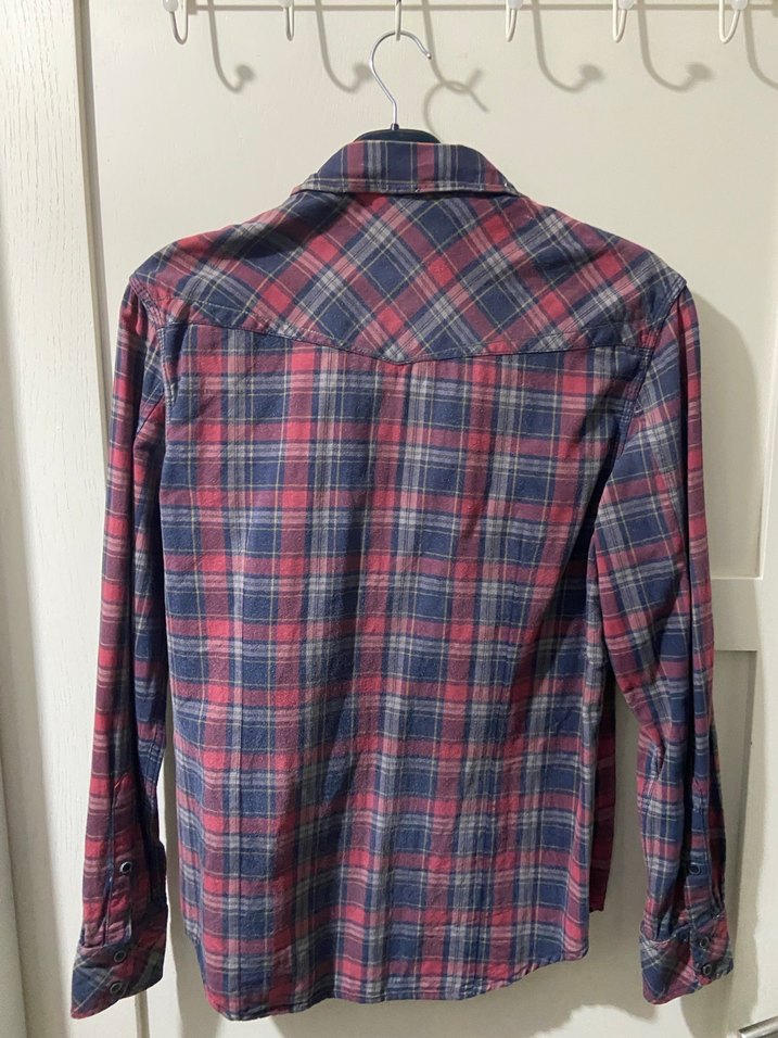 Bordo Kareli Uzun Kollu Oduncu Gömlek - Görsel 3