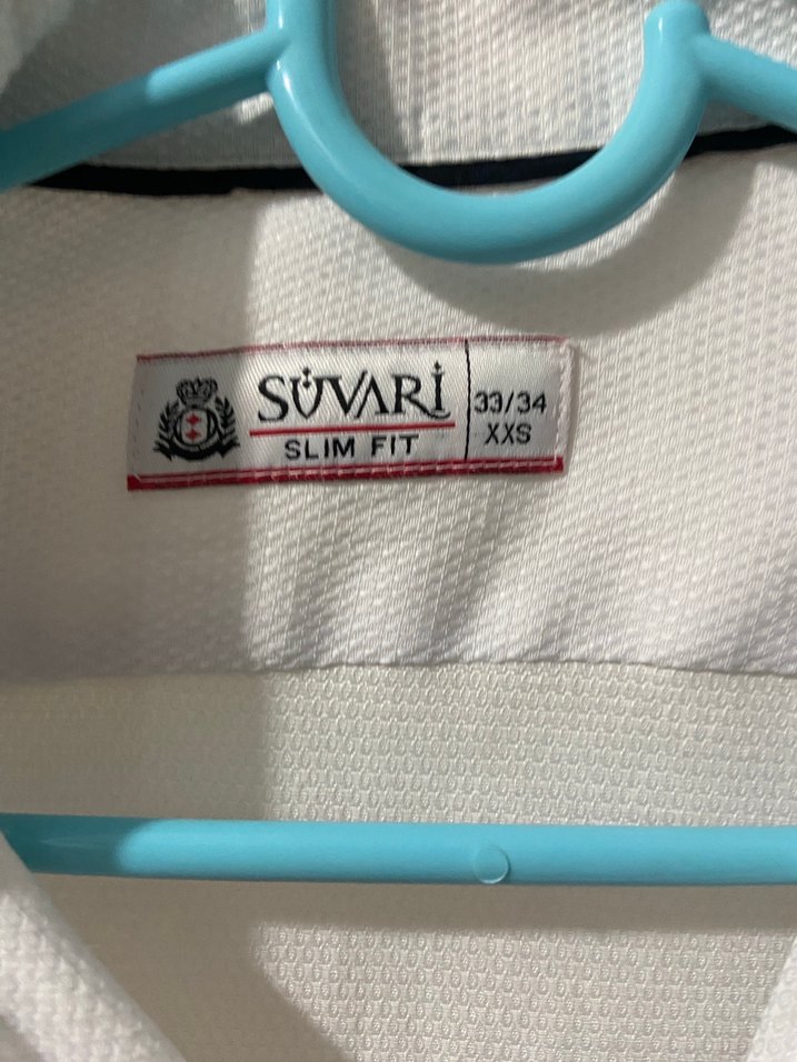 Gri Yakalı Beyaz Keten Erkek Gömlek - Görsel 2