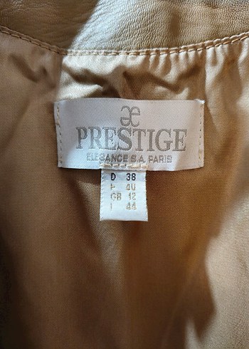 Bej Kadın Deri Ceket Düğmeli - Görsel 5