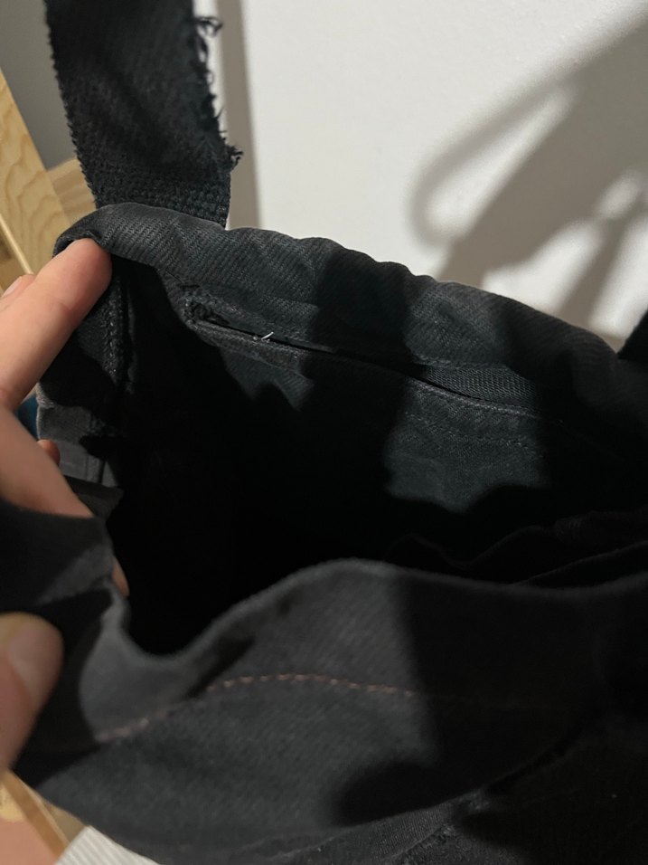 Siyah Kemerli Keten Kadın Çanta - Görsel 3