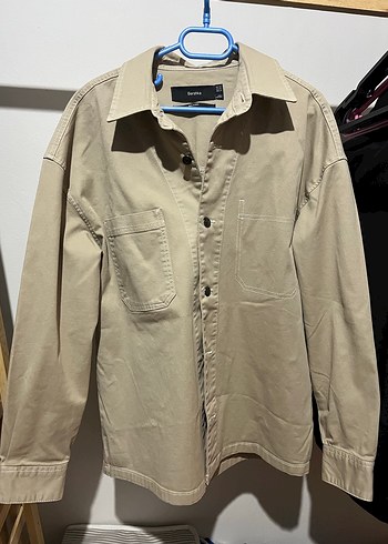 Bershka Bej Erkek Uzun Kollu Regular Fit Gömlek - Görsel 5