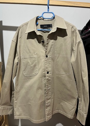 Bershka Bej Erkek Uzun Kollu Regular Fit Gömlek - Görsel 2