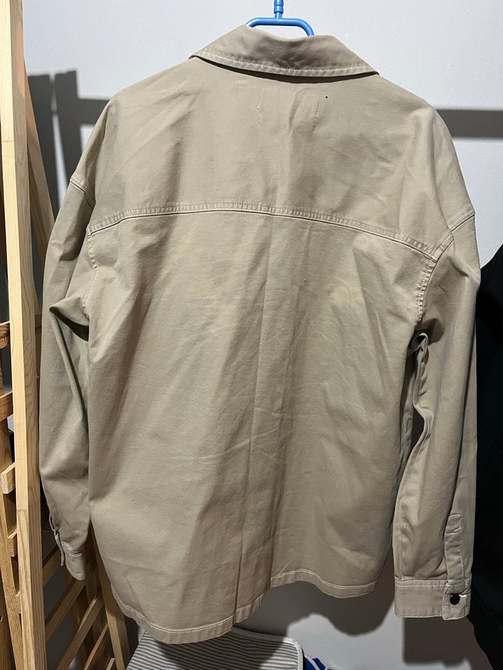 Bershka Bej Erkek Uzun Kollu Regular Fit Gömlek - Görsel 4