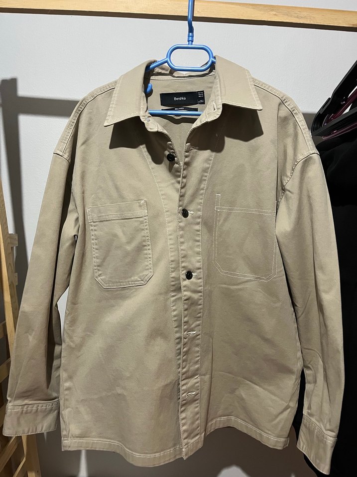 Bershka Bej Erkek Uzun Kollu Regular Fit Gömlek - Görsel 2