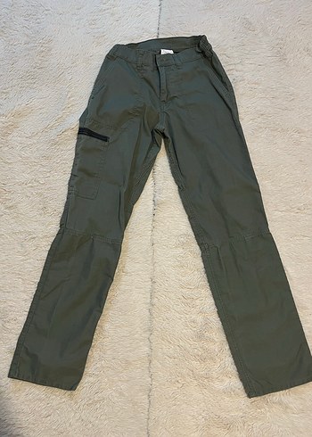 Haki Renk Fermuarlı Gevşek Kesim Erkek Pantolon - Görsel 2