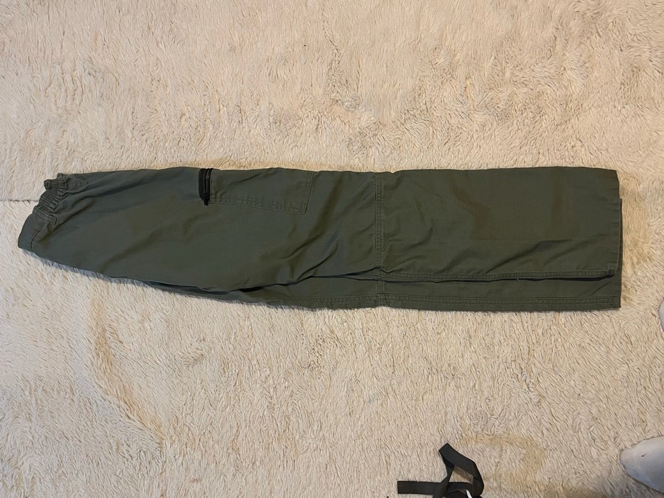 Haki Renk Fermuarlı Gevşek Kesim Erkek Pantolon - Görsel 4