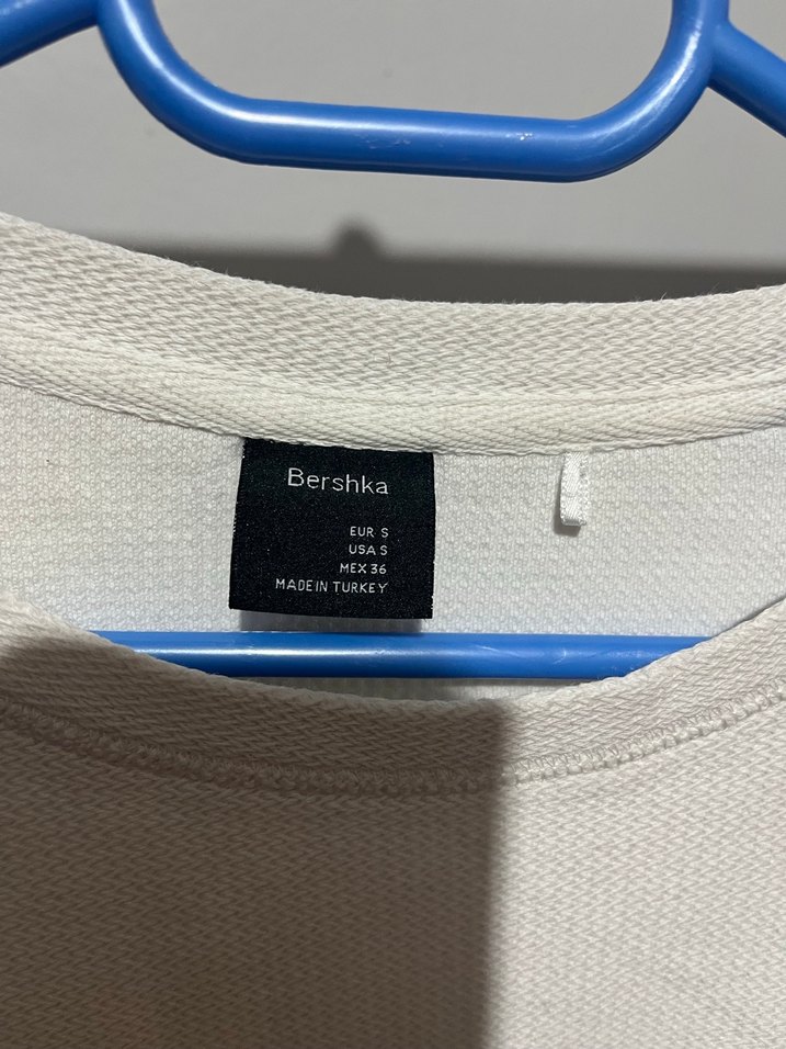 BERSHKA Beyaz Pamuklu Kısa Kollu Erkek Tişört - Görsel 3