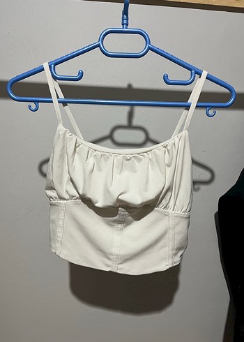 Beyaz İnce Askılı Mini Bustiyer - Görsel 3