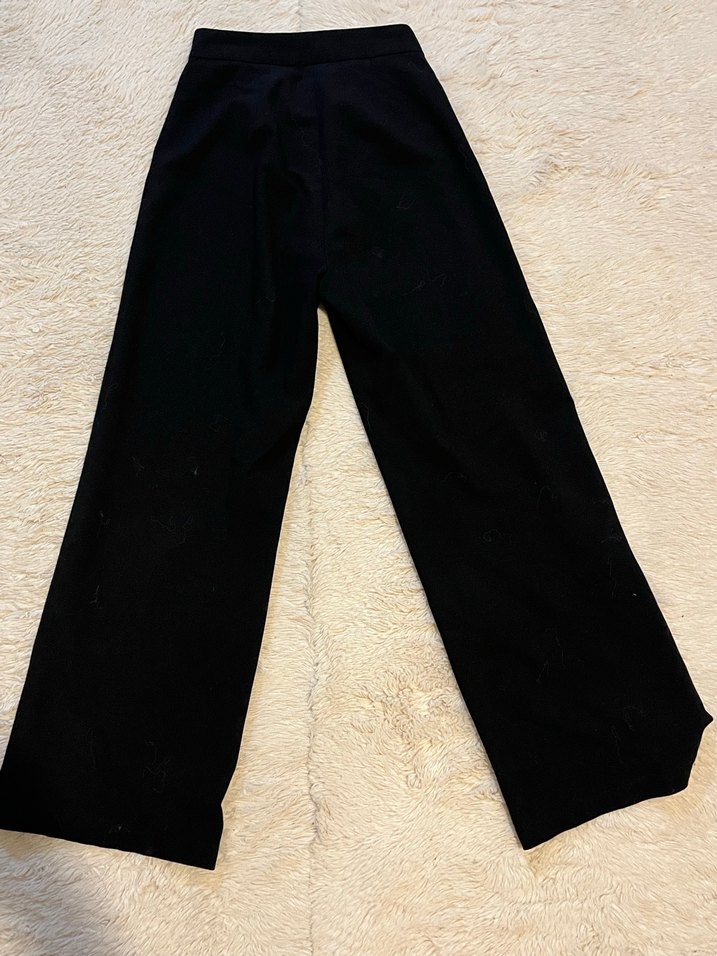 ADDAX Düğmeli Siyah Deri Kadın Pantolon - Görsel 2