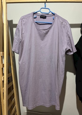 Erkek Mor Kısa Kollu Basic Tişört - Görsel 2