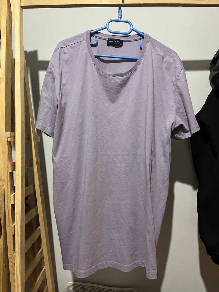 Erkek Mor Kısa Kollu Basic Tişört - Görsel 2