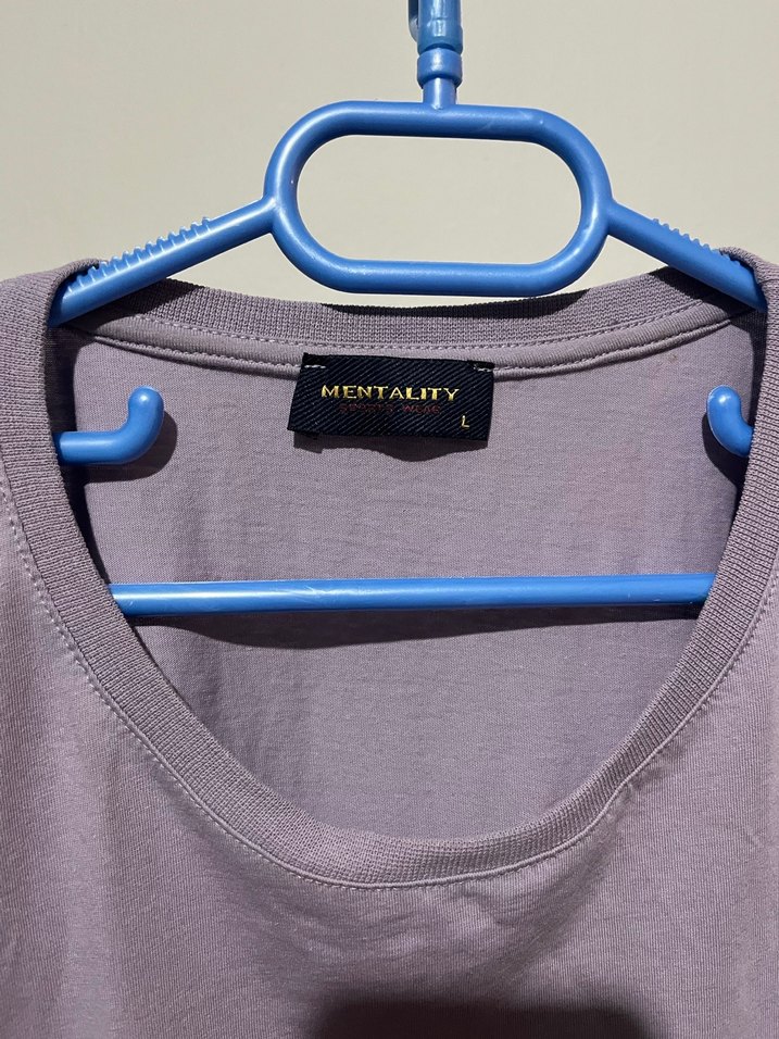 Erkek Mor Kısa Kollu Basic Tişört - Görsel 3