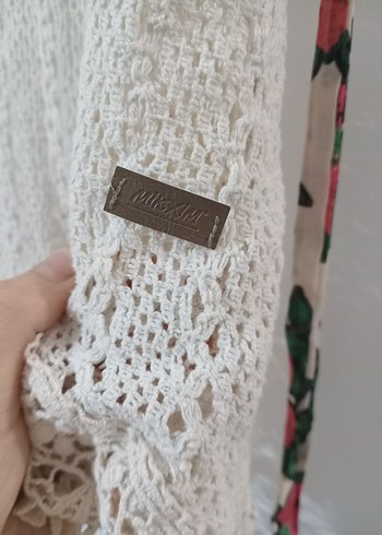 Dantel Detaylı Bohem Örgü Kadın Yelek - Görsel 3