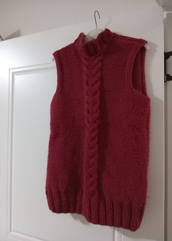 Bordo Örgü Yumuşak Dokulu Kadın Süveter - Görsel 2