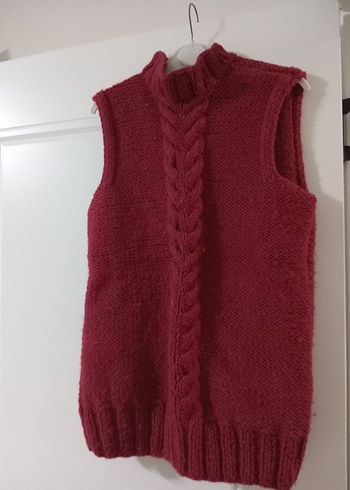 Bordo Örgü Yumuşak Dokulu Kadın Süveter - Görsel 3