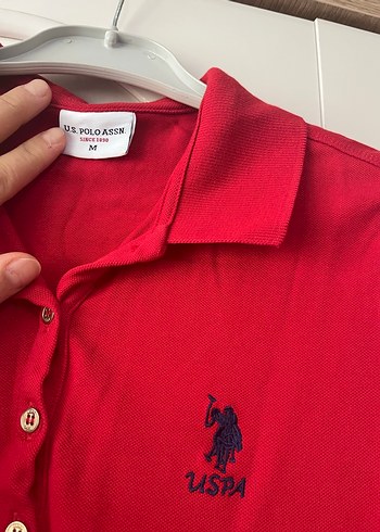 Kırmızı Polo Yaka Tişört Elbise - Görsel 2