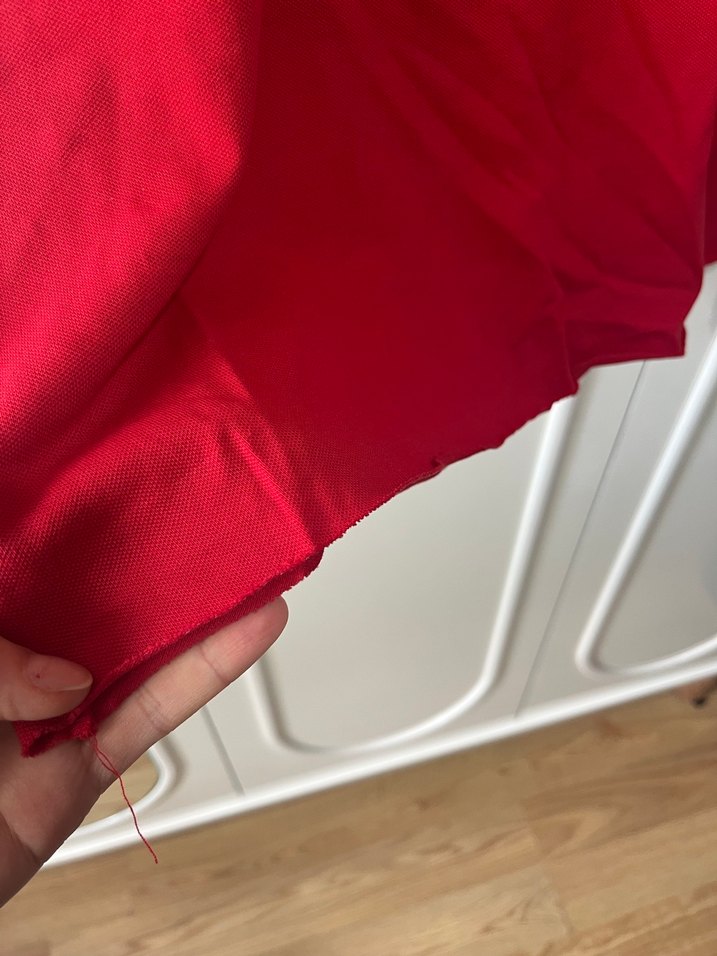 Kırmızı Polo Yaka Tişört Elbise - Görsel 3