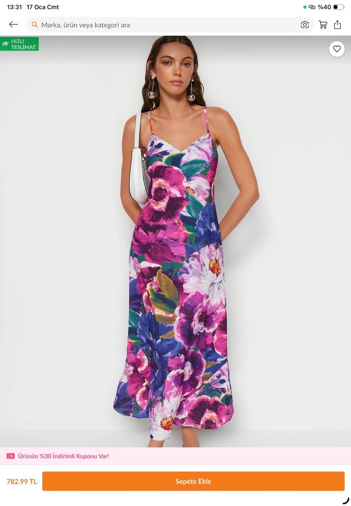 Çok Renkli Uzun V Yaka Elbise trenyolmilla - Görsel 4