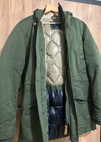 Düğmeli Yeşil Erkek Sokak Stili Mont - Görsel 3