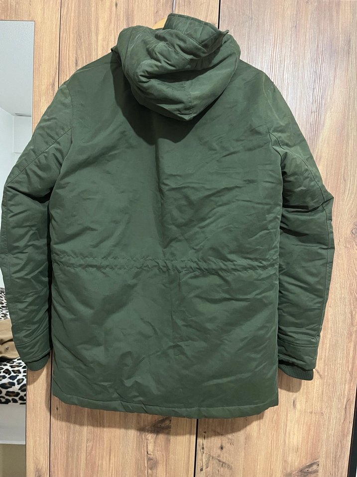 Düğmeli Yeşil Erkek Sokak Stili Mont - Görsel 4