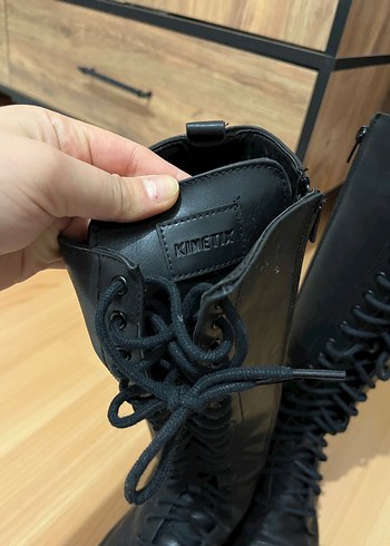 Siyah Deri kinetix çizme - Görsel 2